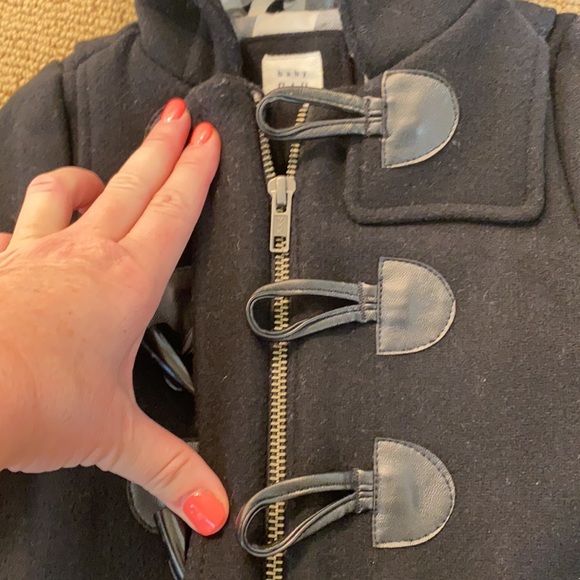 Baby Gap Black Flannel/Wool Duffle Jacket - NWOT - Picture 4 of 9